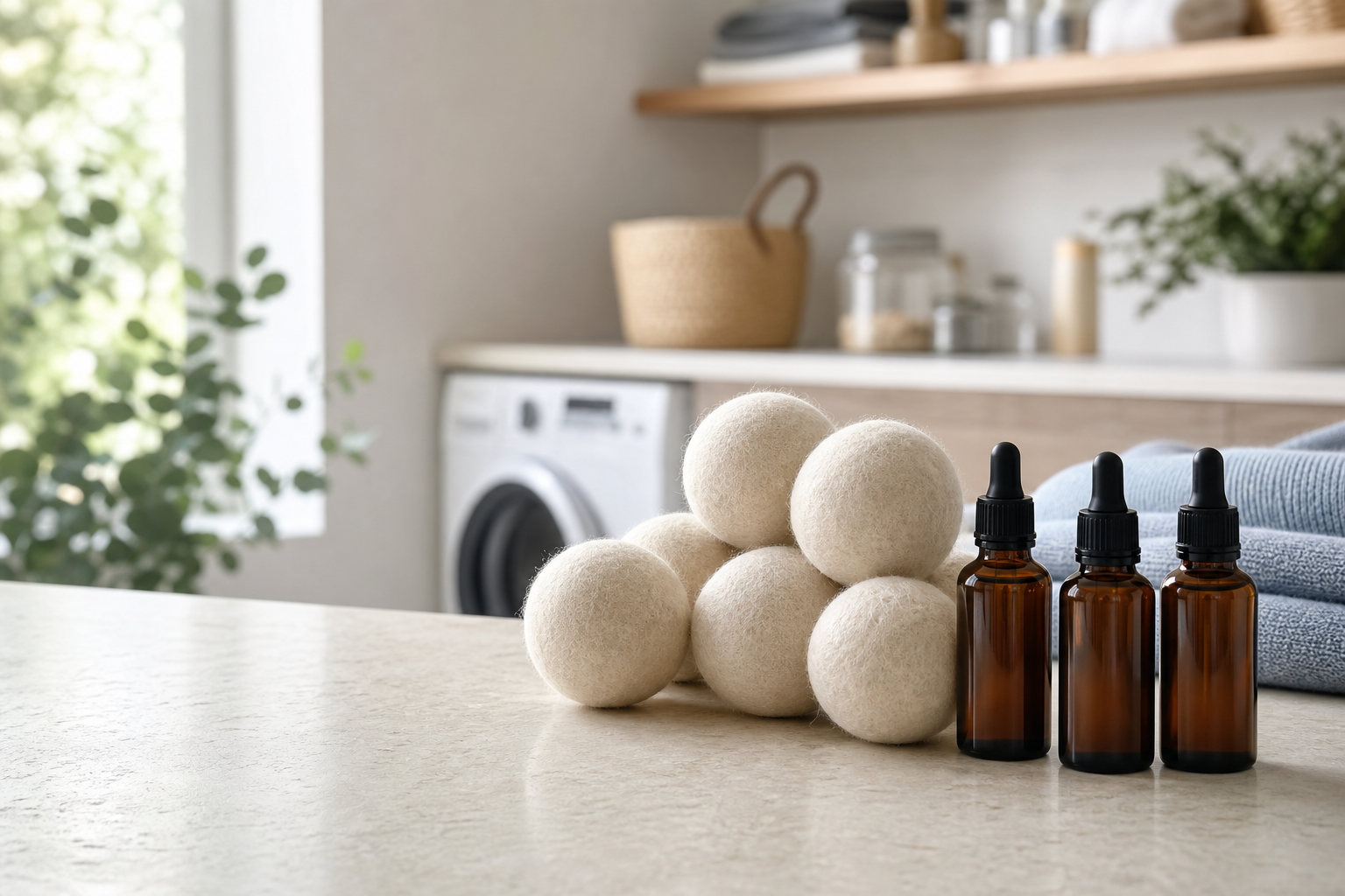 Illustrative dryer ball and fragrance bundle